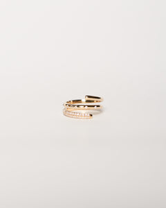 Diamond Spiral Ring, Solid 14k Gold