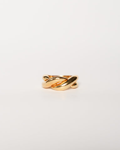 Chunky Overlap Ring, Solid 14k Gold