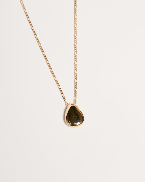 Teardrop Pendant (Dual Finish) Necklace, Solid Gold