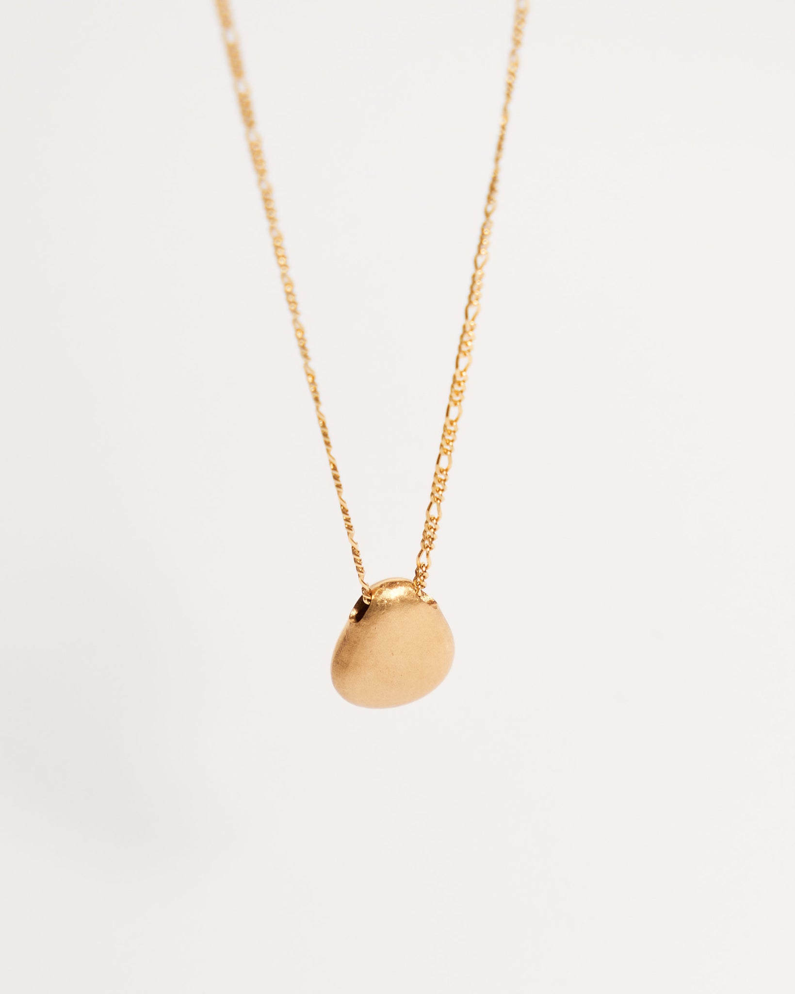 Teardrop Pendant (Dual Finish) Necklace, Solid Gold