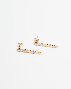 Diamond Drop Earrings, Solid 14k Gold