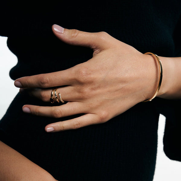 Diamond & Gemstone Spiral Ring No. 2 - Ruby, Solid 14k Gold | ONE-OF-A-KIND