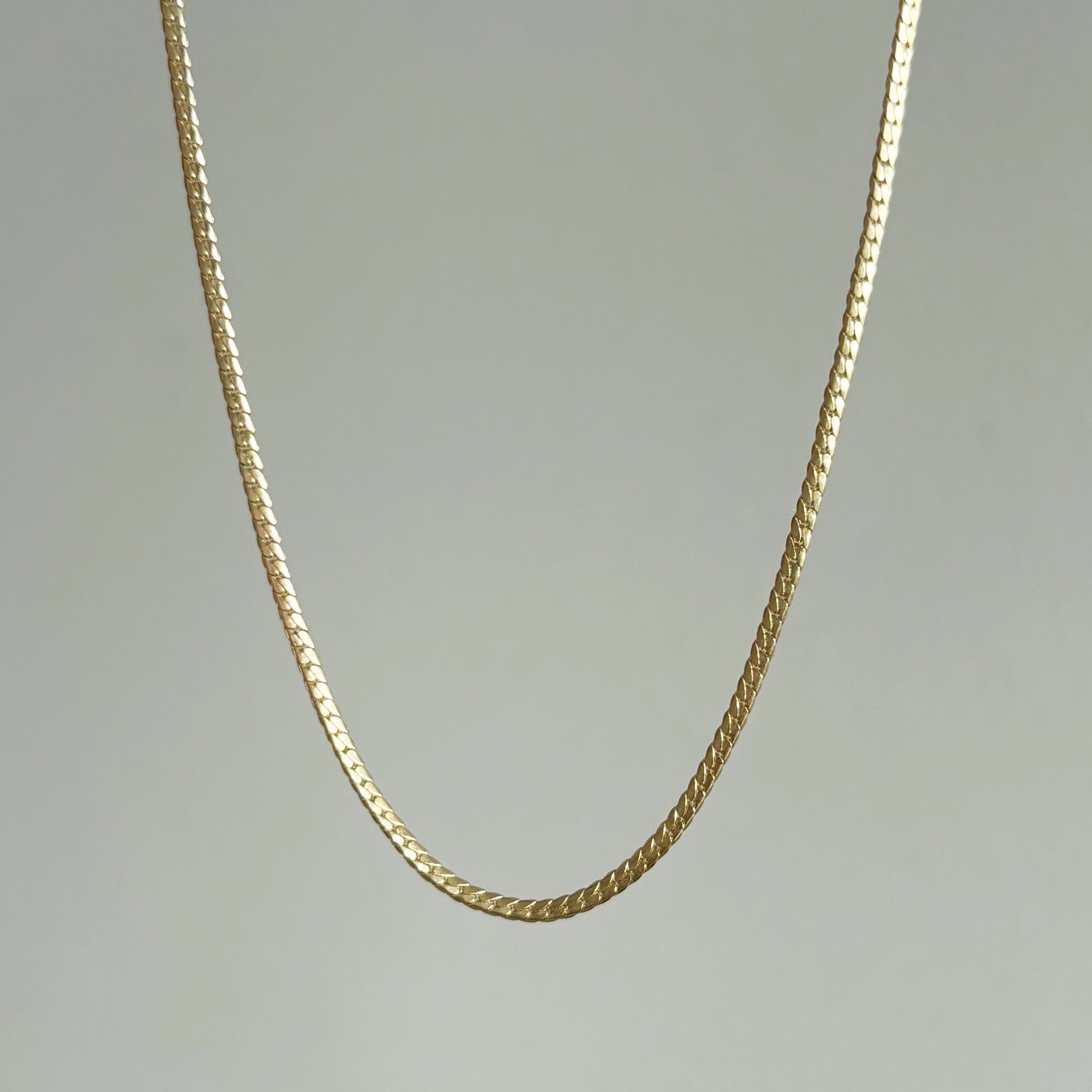 Everyday Flat Single Curb Chain Necklace / Bracelet, Solid 14k Gold | LIMITED