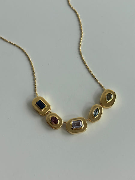 Stone on Gold Insert No. 5 Necklace - Aquamarine, Solid Gold | ONE-OF-A-KIND