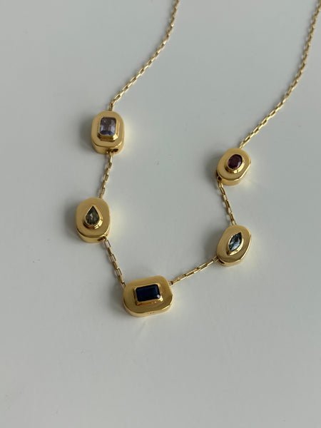 Stone on Gold Insert No. 2 Necklace - Light Purple Sapphire, Solid Gold | ONE-OF-A-KIND