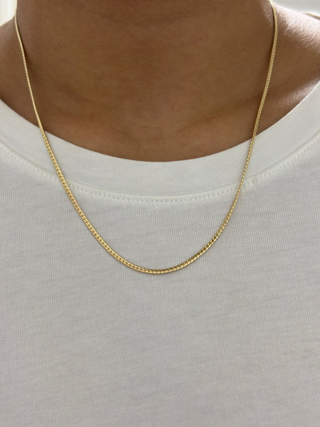 Everyday Flat Single Curb Chain Necklace / Bracelet, Solid 14k Gold | LIMITED