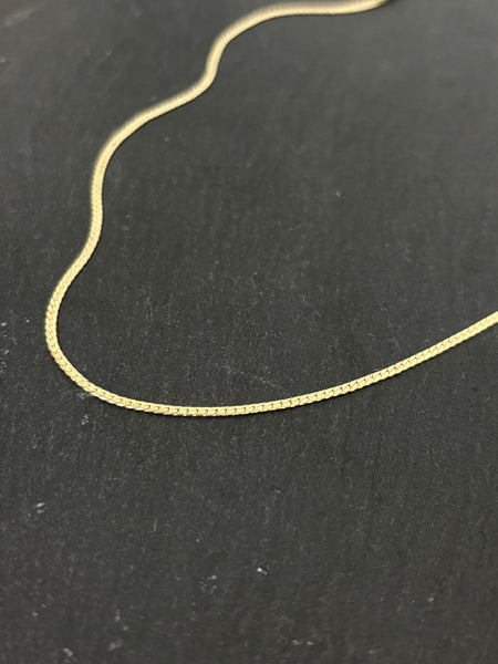 Everyday Flat Single Curb Chain Necklace / Bracelet, Solid 14k Gold | LIMITED