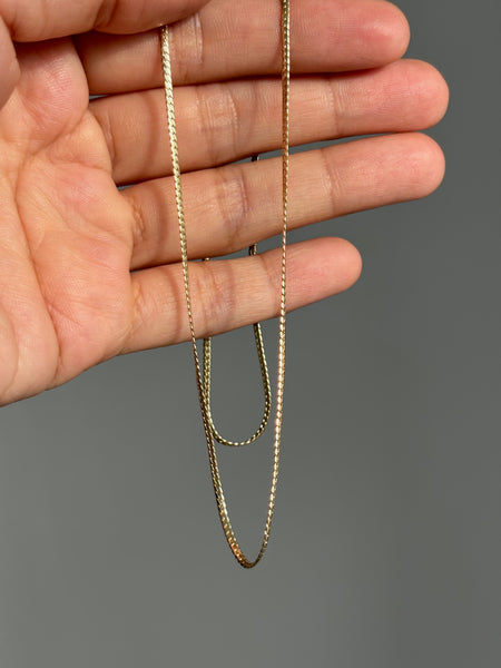 Everyday Flat Single Curb Chain Necklace / Bracelet, Solid 14k Gold | LIMITED