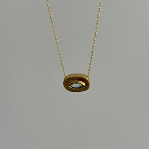 Stone on Gold Insert No. 5 Necklace - Aquamarine, Solid Gold | ONE-OF-A-KIND