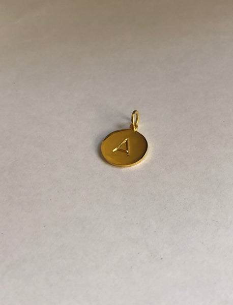 Disc Pendant Necklace, Solid Gold, Free Engraving (5275507851308)
